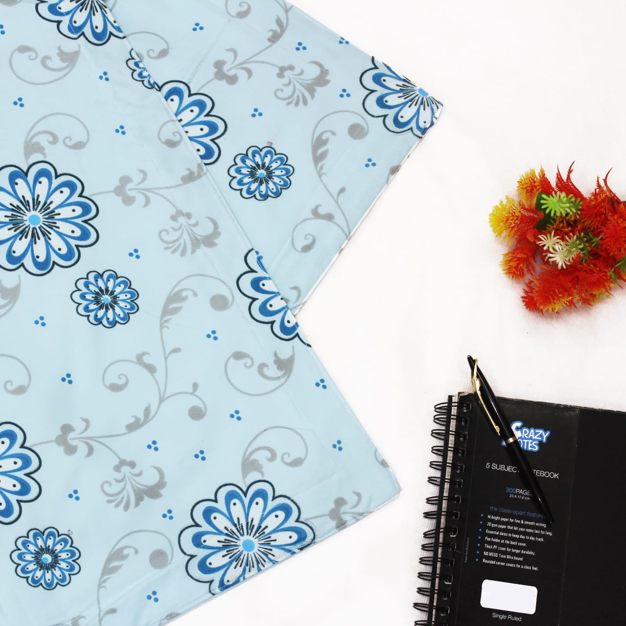 Sky Blue Festive Collection Floral Dohar Bedsheet Set (4 Pc) online in India