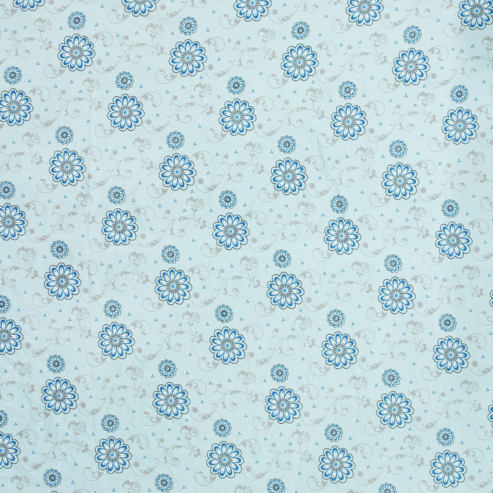Best Microfiber Floral print Reversible AC Dohar Blanket In Blue