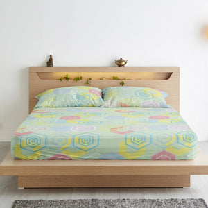 Cotton Floral Print 210 TC King Size Fitted Bedsheet In Multicolor At Best Prices