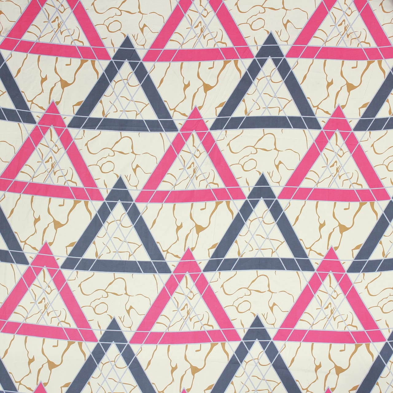Cotton Geometrical Print 210 TC King Size Fitted Bedsheet In Multicolor At Best Prices