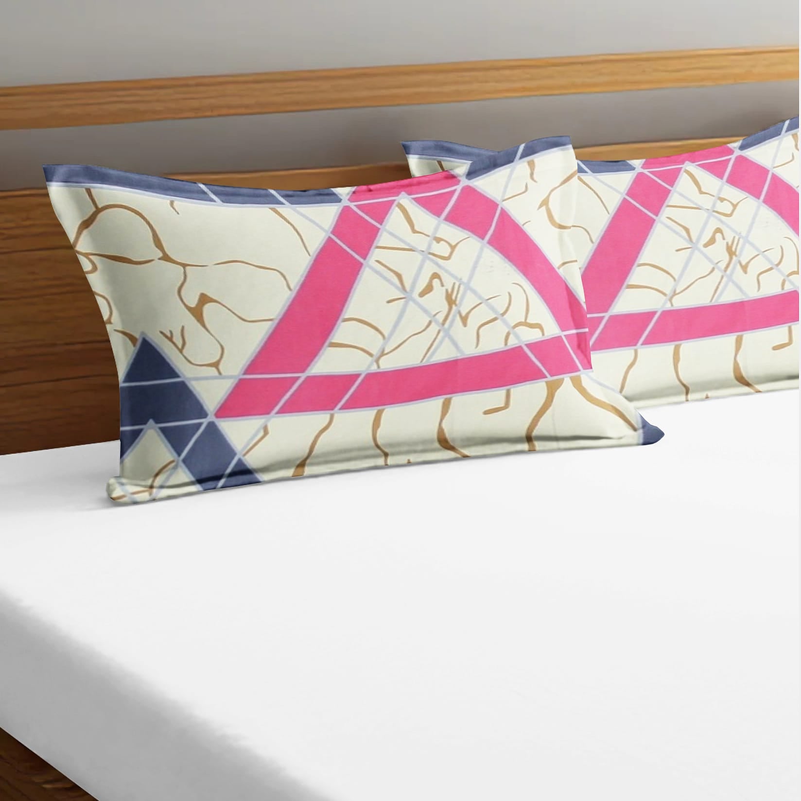 Soft Geometrical Print Pillow Cover Set In Multicolor Online At Best prices(2 Pcs)