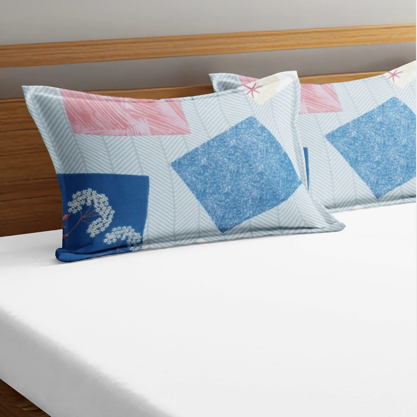 Soft Geometrical Print Pillow Cover Set In Multicolor Online At Best prices(2 Pcs)