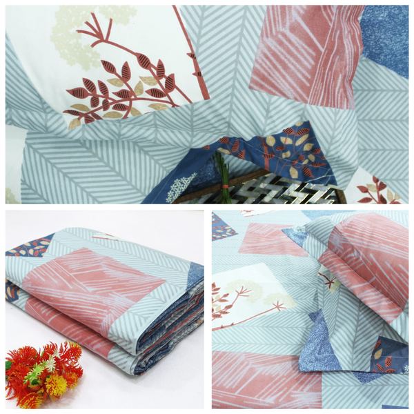 Multicolor Festive Collection Geometrical Dohar Bedsheet Set (4 Pc) online in India