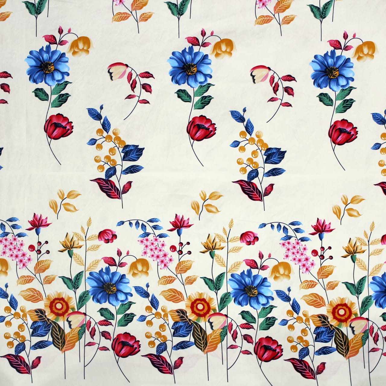 Cotton Floral Print 210 TC King Size Fitted Bedsheet In Multicolor At Best Prices