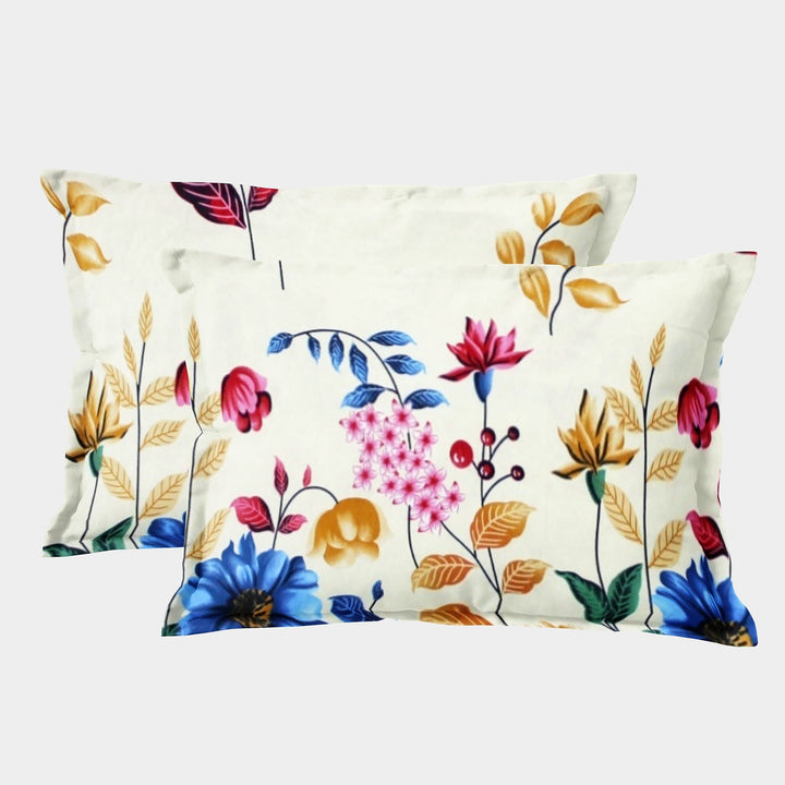 Soft Floral Print Pillow Cover Set In Multicolor Online At Best prices(2 Pcs)