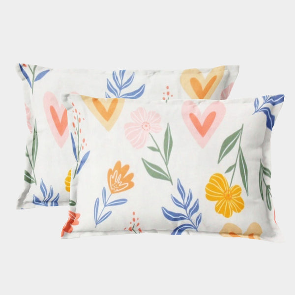 Soft Floral Print Pillow Cover Set In Multicolor Online At Best prices(2 Pcs)