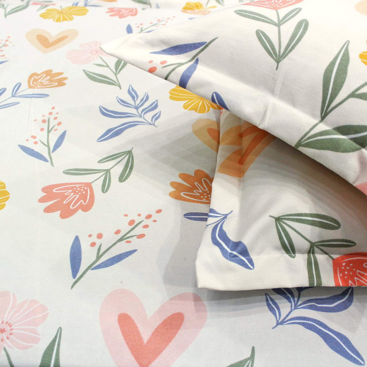 Cotton Floral Print 210 TC King Size Fitted Bedsheet In Multicolor At Best Prices
