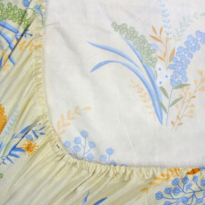 Cotton Floral Print 210 TC King Size Fitted Bedsheet In Multicolor Online In India
