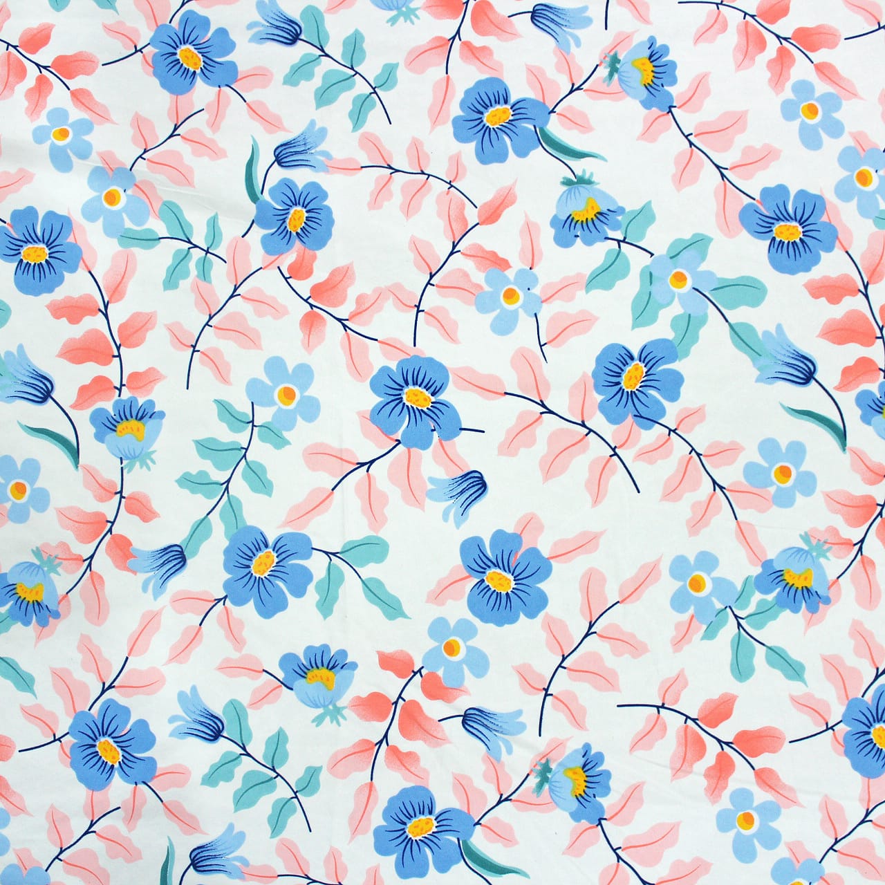 Cotton Floral Print 210 TC King Size Fitted Bedsheet In Multicolor Online In India