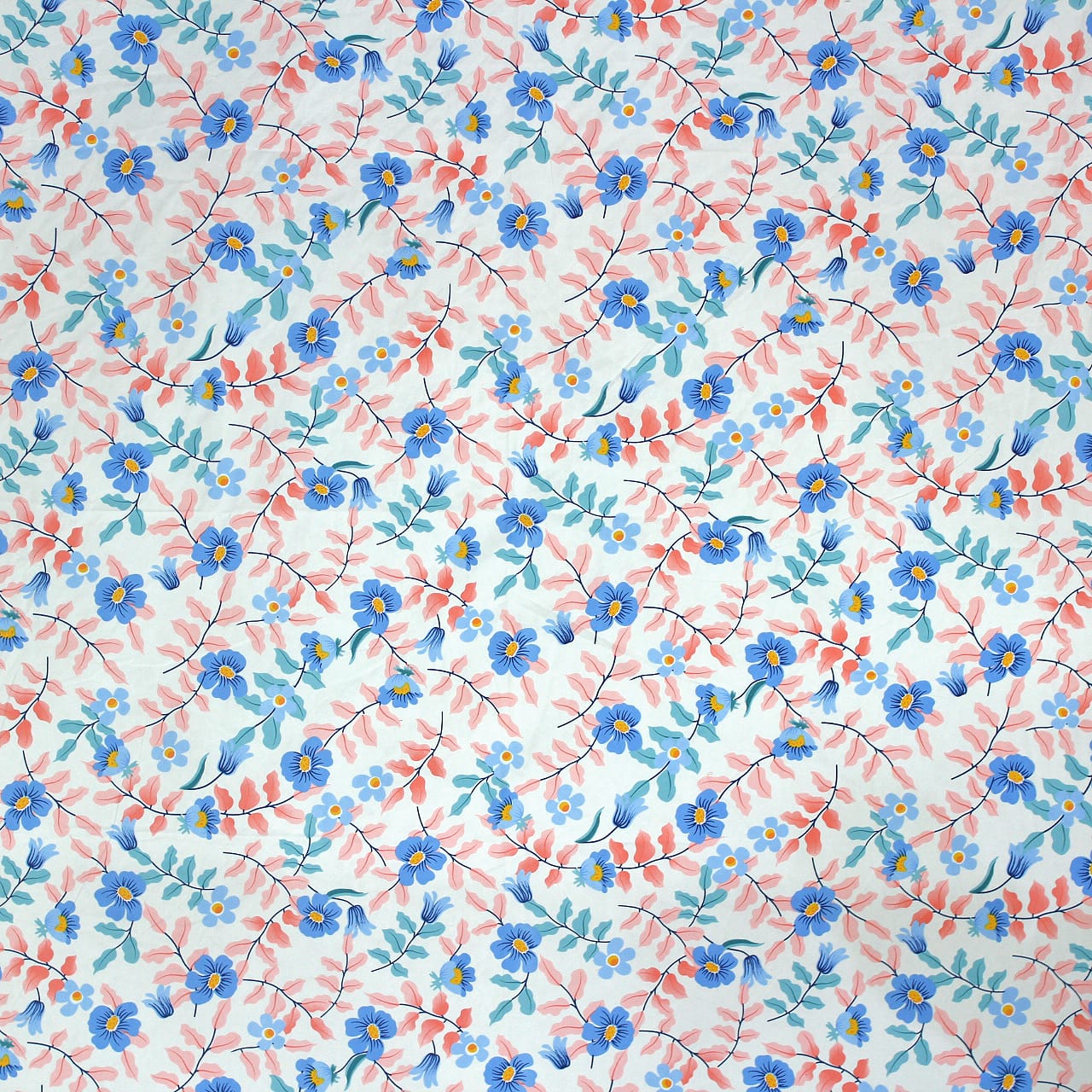 Cotton Floral Print 210 TC King Size Fitted Bedsheet In Multicolor Online In India