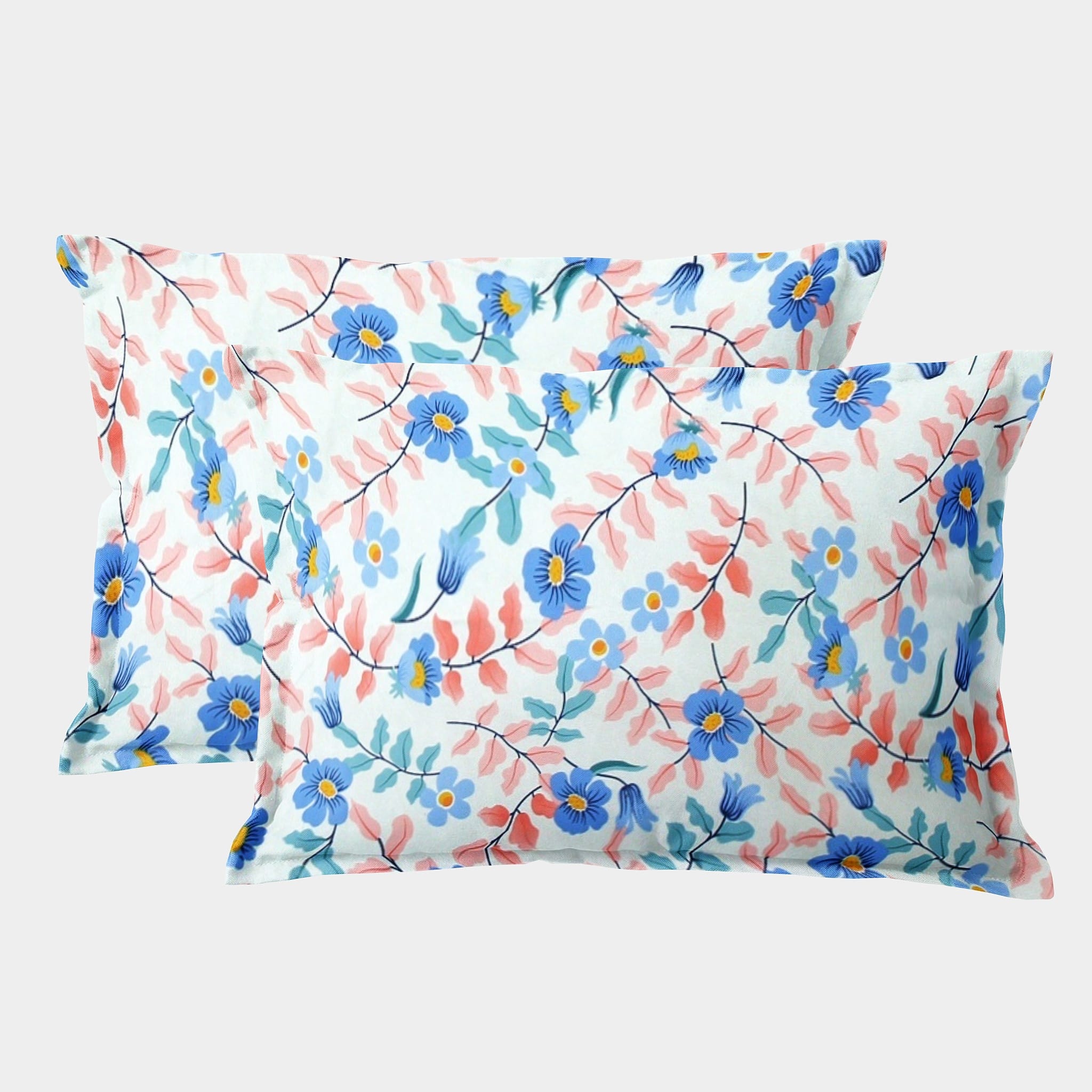 Soft Floral Print Pillow Cover Set In Multicolor Online At Best prices(2 Pcs)
