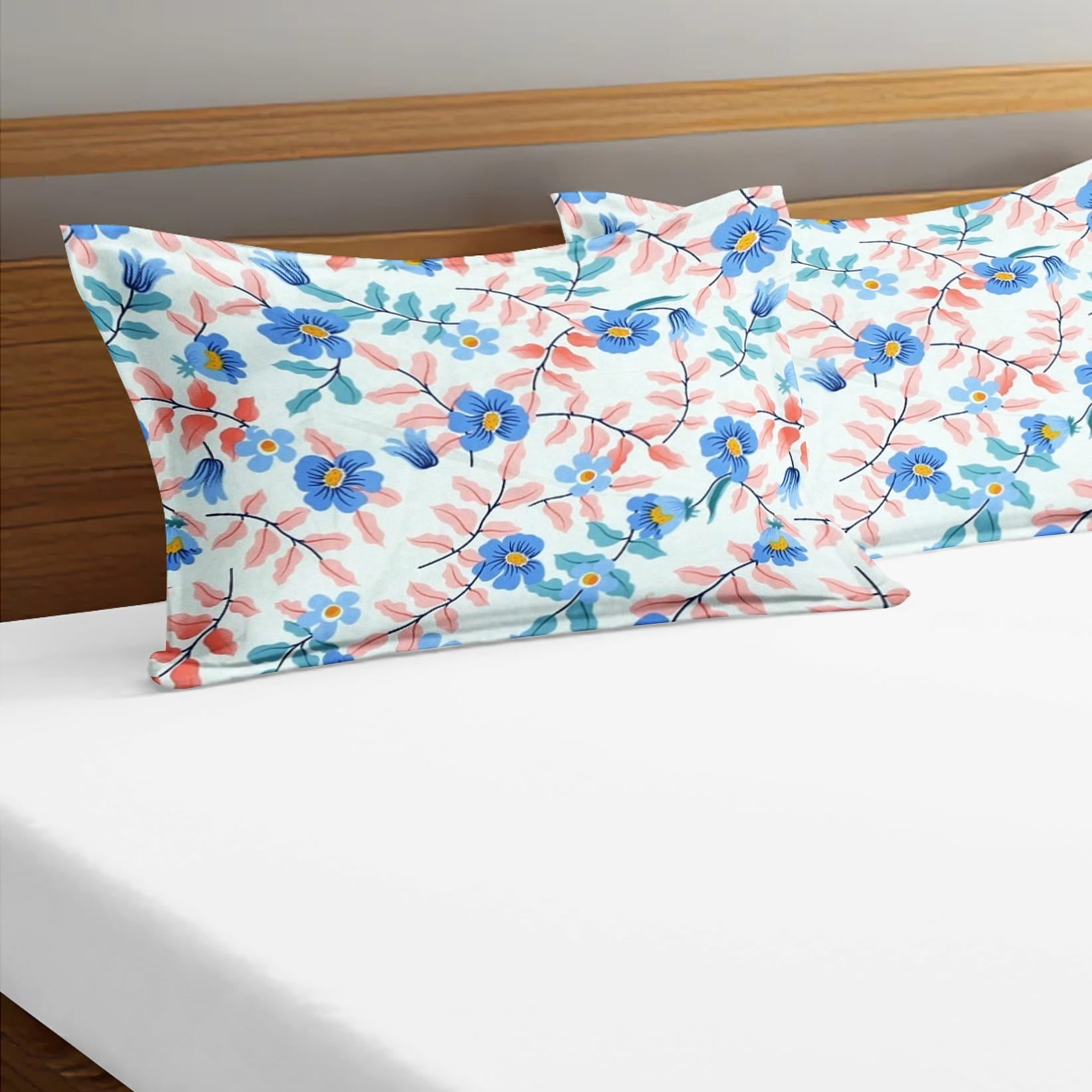 Soft Floral Print Pillow Cover Set In Multicolor Online At Best prices(2 Pcs)