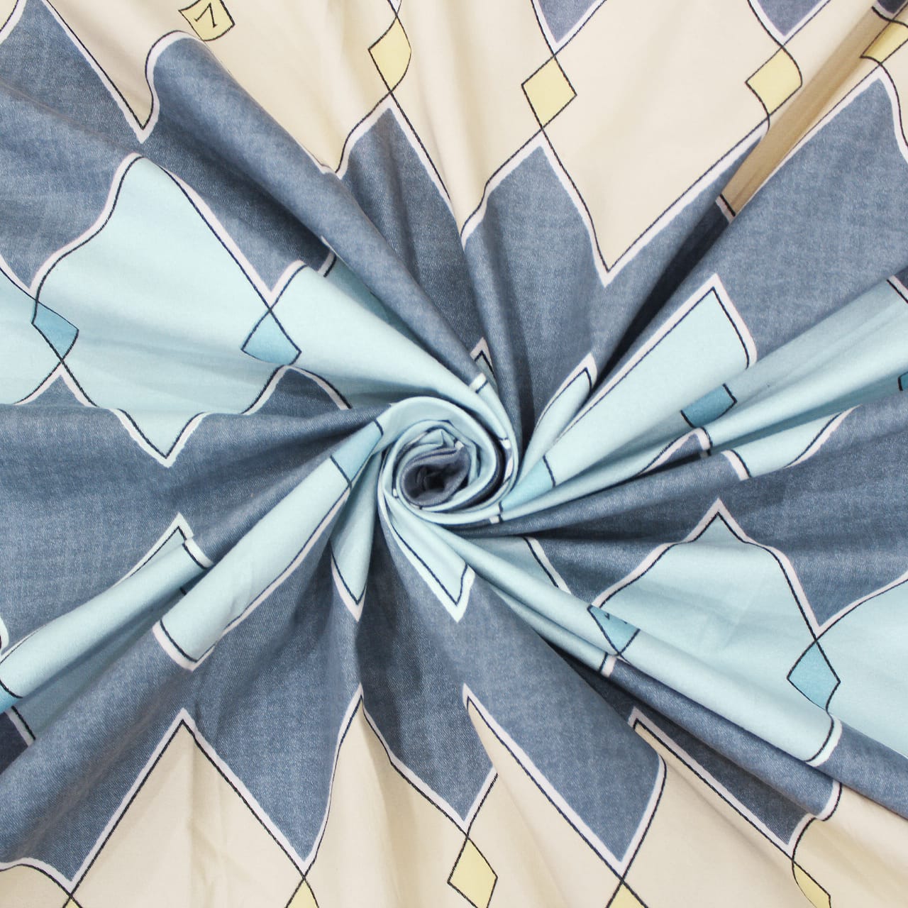 Cotton Geometrical Print 210 TC king Size Fitted Bedsheet In Multicolor Online In India