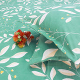Floral 210 TC Cotton Fitted Bedsheet with Pillow Covers
