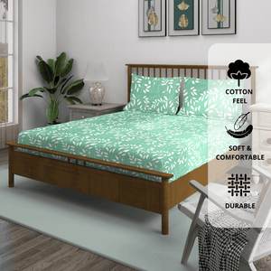 Fitted bedsheet with matching pillow covers