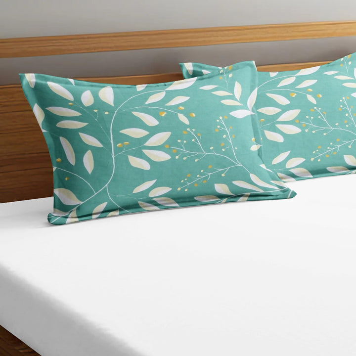 Soft Floral Print Pillow Cover Set In Green Online At Best prices(2 Pcs)