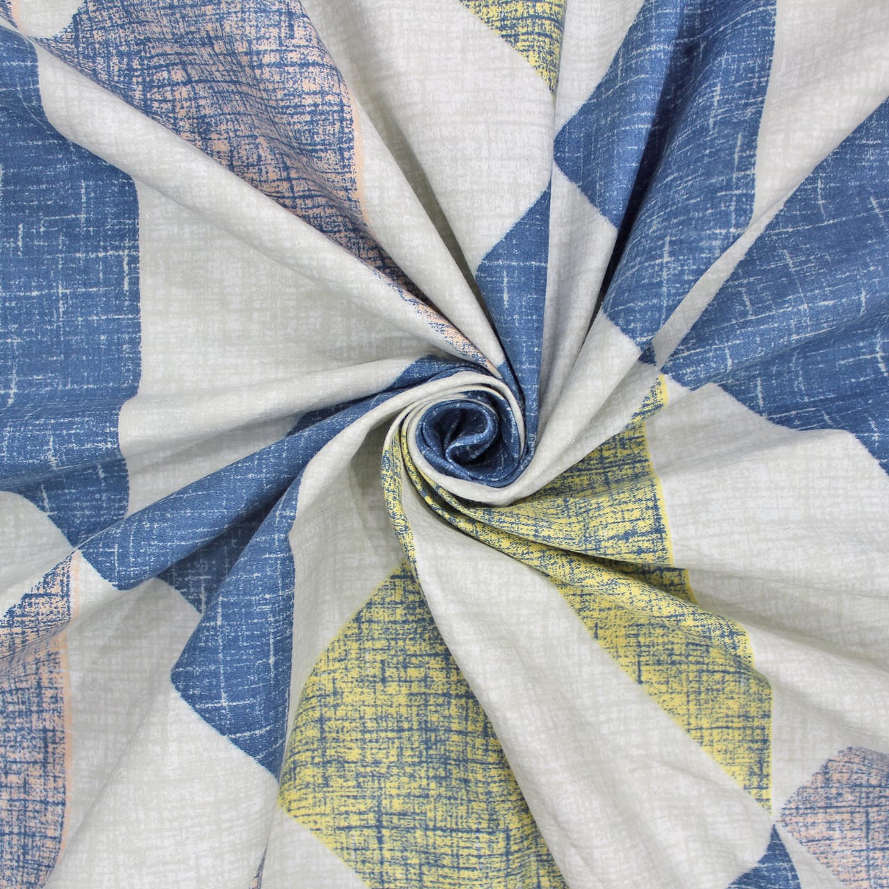 Cotton Geometrical Print 210 TC king Size Fitted Bedsheet In Multicolor Online In India