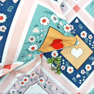 Cotton Floral Print 210 TC king Size Fitted Bedsheet In Multicolor Online In India