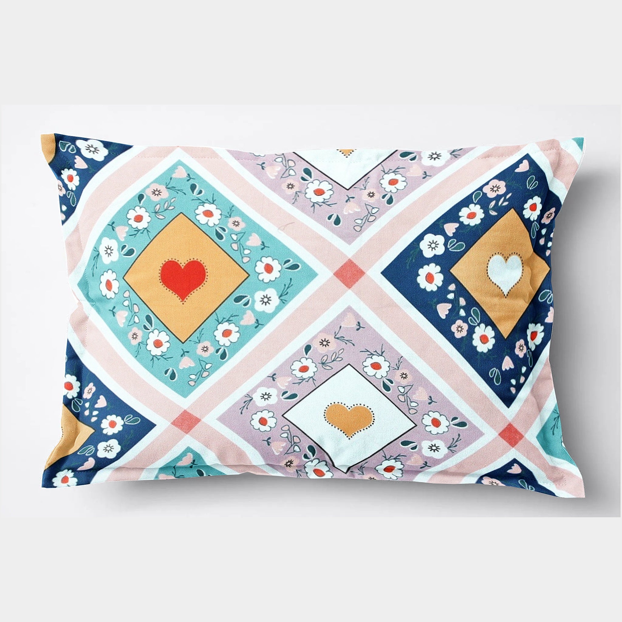 Soft Floral Print Pillow Cover Set In Multicolor Online At Best prices(2 Pcs)