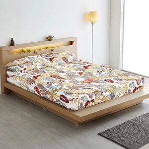 Soft Cotton Floral Print 210 TC Fitted Bedsheet In Multicolor At Best Prices