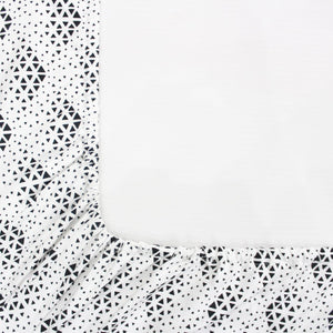 Cotton Floral Print 210 TC King Size Fitted Bedsheet In Black