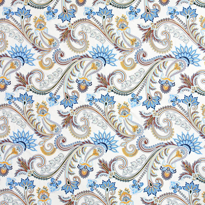 Cotton Paisley Print 210 TC King Size Fitted Bedsheet In Multicolor At Best Prices