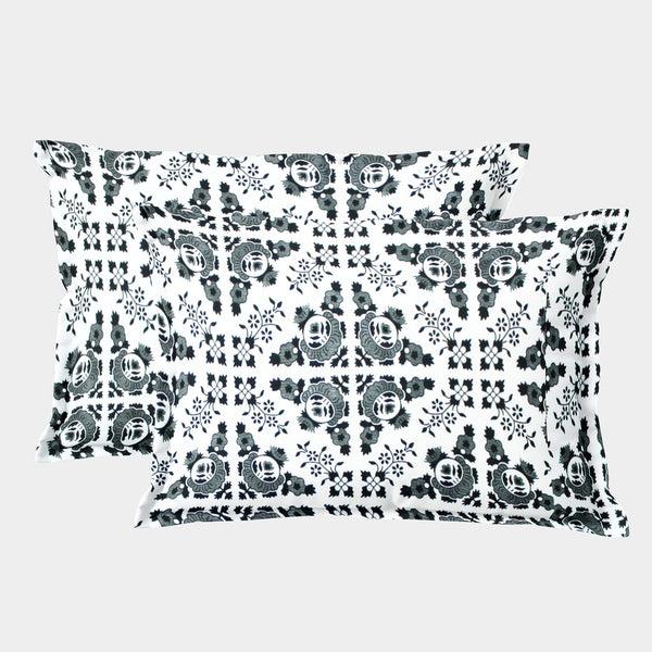 Printed Floral Set of 2 Pcs Pillow Cover - Multicolor
