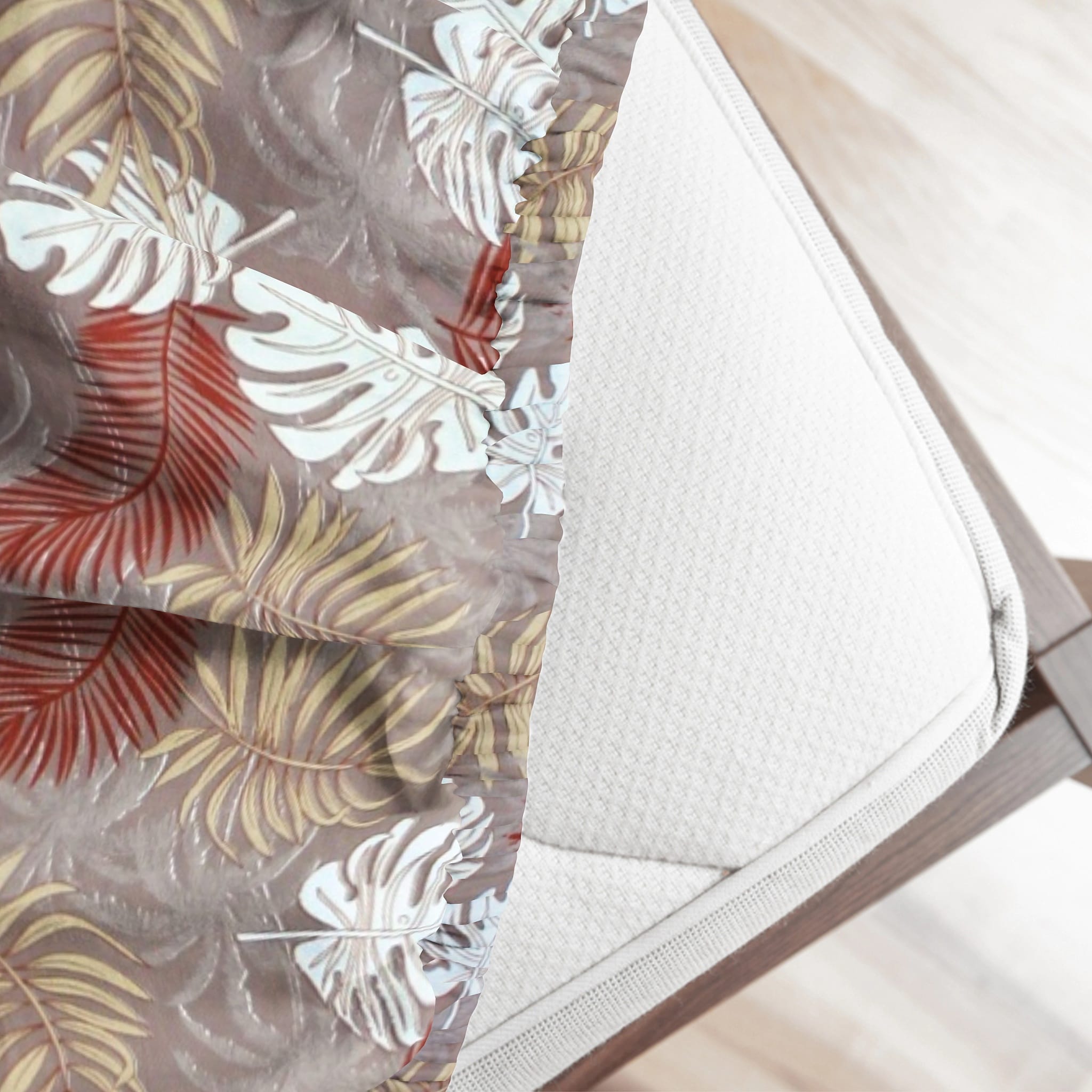 Close-up of 360 elastic fitted bedsheet