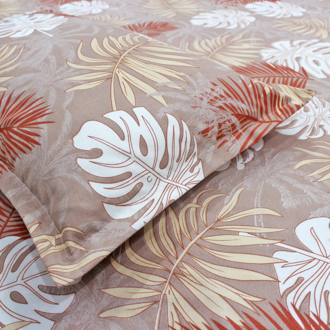 Floral 210 TC Fitted Bedsheet -  Brown