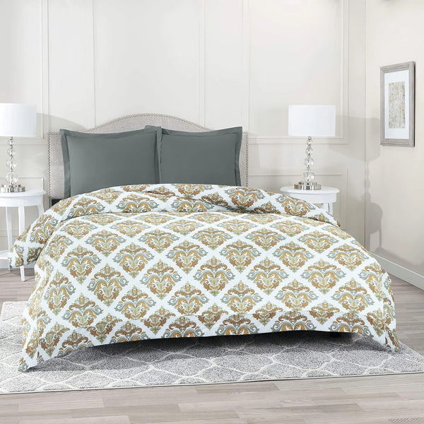 Printed Multicolor Floral Duvet Cover/Quilt Cover with Zipper