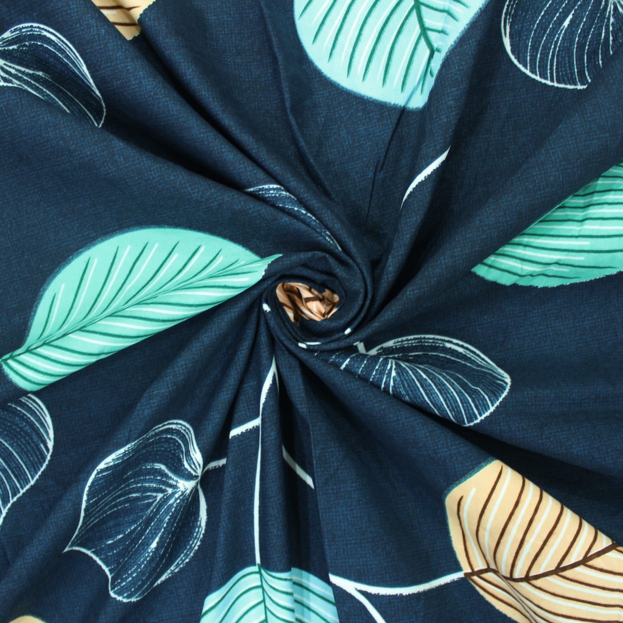 Microfiber Floral Reversible AC Dohar Blanket, Navy Blue