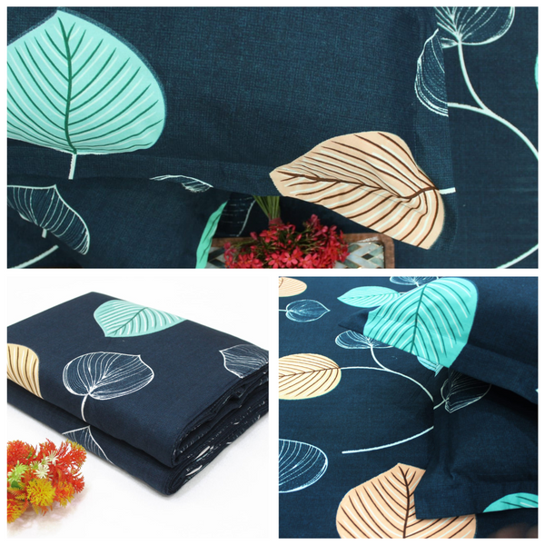 Navy Blue Festive Collection Floral Dohar Bedsheet Set (4 Pc) online in India