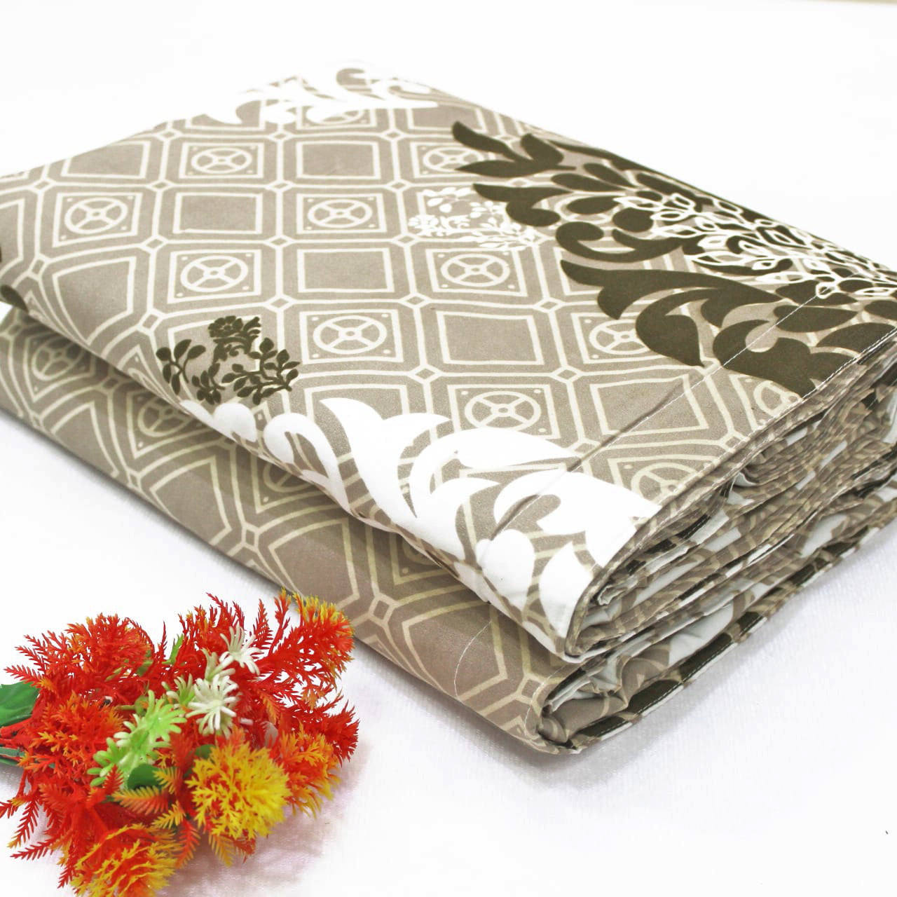 Best Microfiber Floral print Reversible AC Dohar Blanket In Khaki