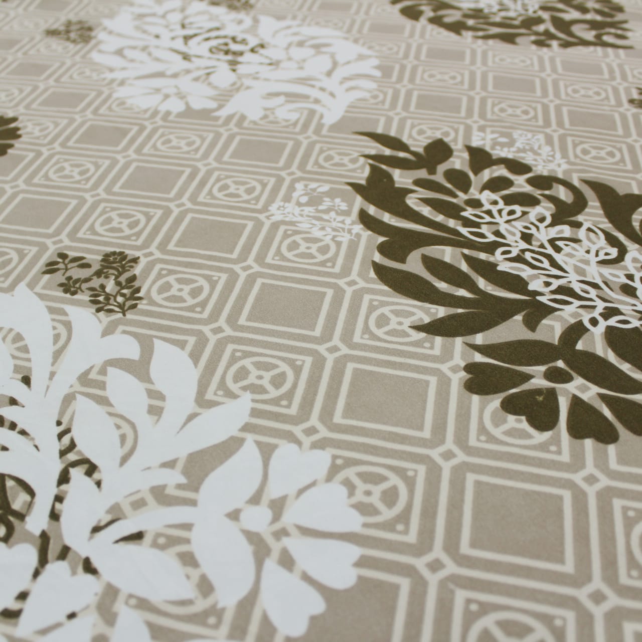 Best Microfiber Floral print Reversible AC Dohar Blanket In Khaki