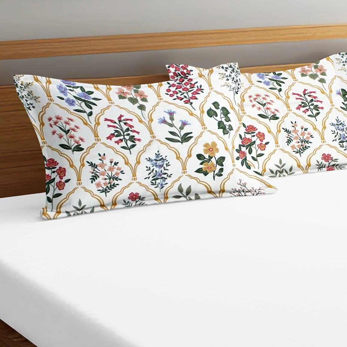 Printed Floral Set of 2 Pcs Pillow Cover - Multicolor