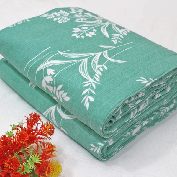 Microfiber Floral Reversible AC Dohar Blanket, Aqua