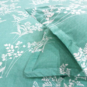 Close-up view of a fitted bedsheets with pillow covers