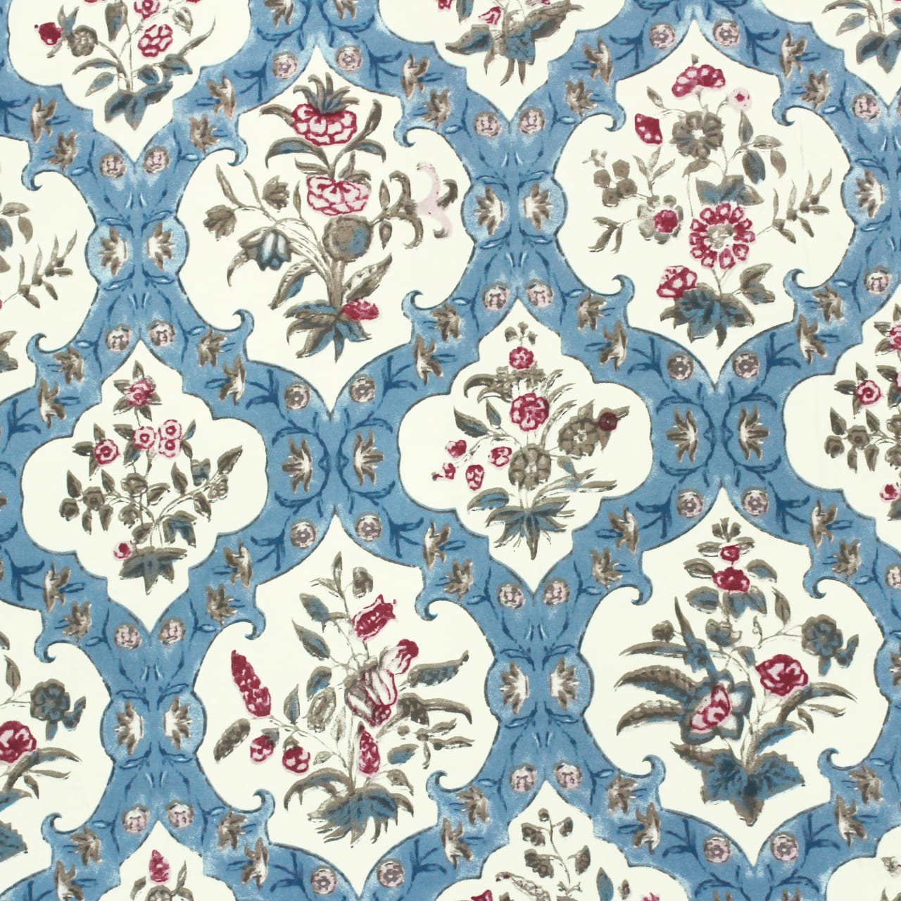 Soft cotton floral print 210 TC fitted bedsheet in blue at best prices