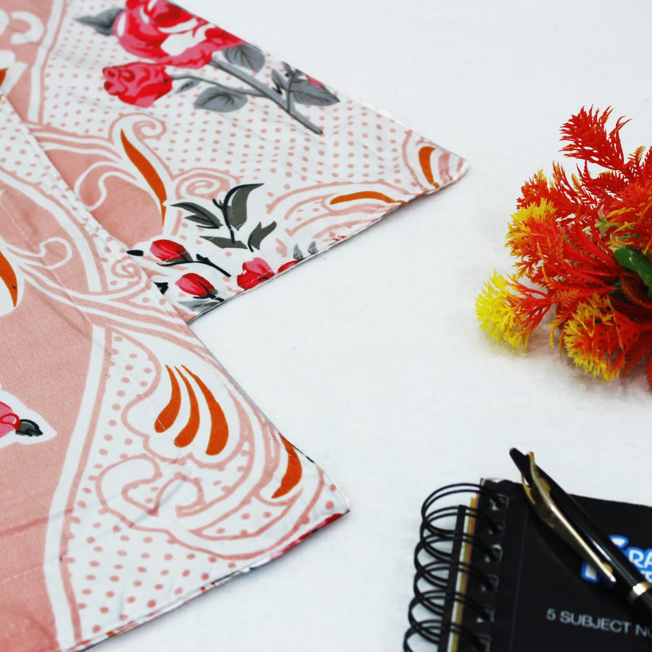 Microfiber Floral Reversible AC Dohar Blanket, Peach