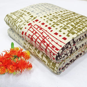 Microfiber Geometrical Reversible AC Dohar Blanket, Multicolor