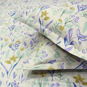 Floral 210 TC cotton fitted bedsheet with pillow covers – multicolor