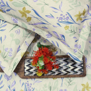 Floral fitted bedsheet with pillow covers
