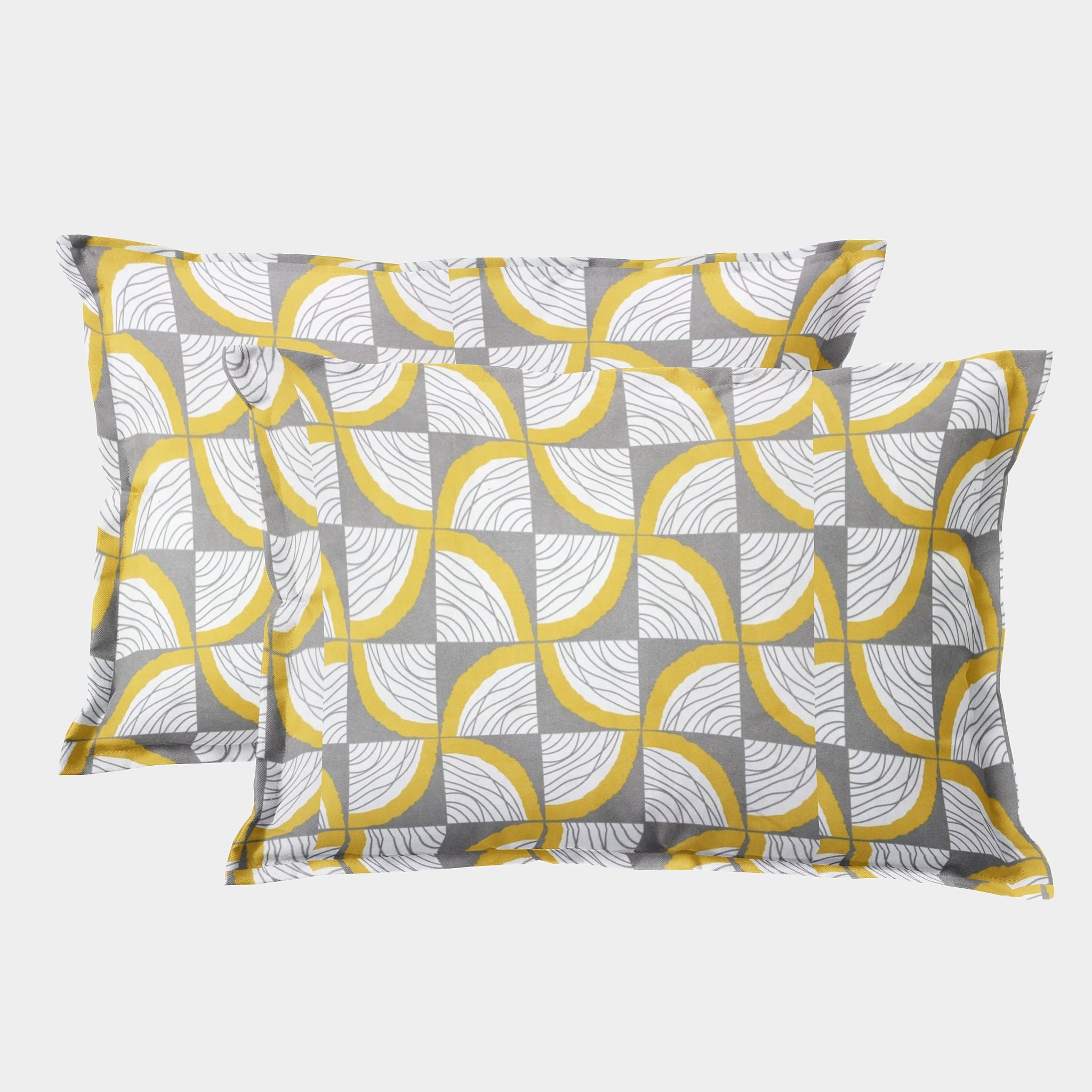 Soft Geometrical Print Pillow Cover Set In Yellow Online At Best prices(2 Pcs)