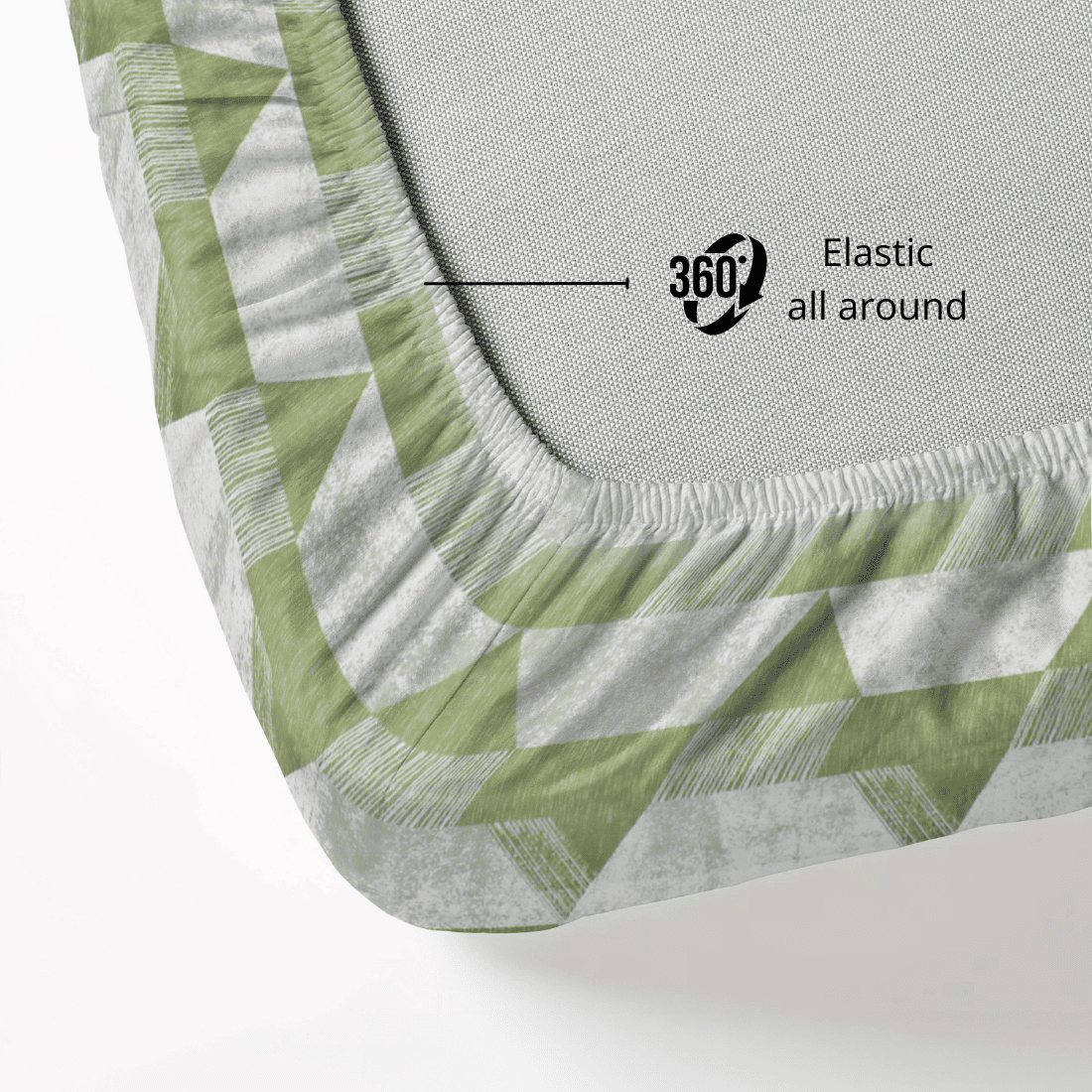 Close-up of 360 elastic Fitted bedsheet