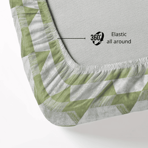 Close-up of 360 elastic Fitted bedsheet