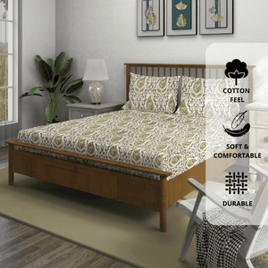Paisley Fitted Bedsheet with Pillow Covers