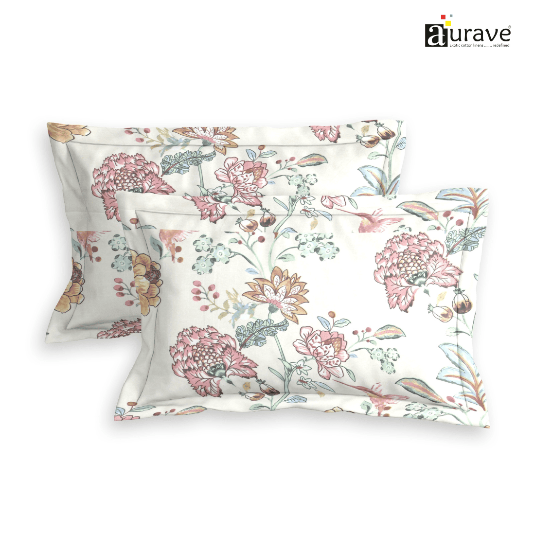 Printed Floral Set of 2 Pcs Pillow Cover - Multicolor
