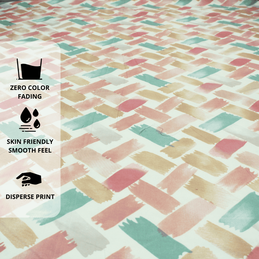 Close-up of geometrical 210 TC cotton bedsheet