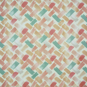 Full fabric view of geometrical 210 TC cotton bedsheet with multicolor