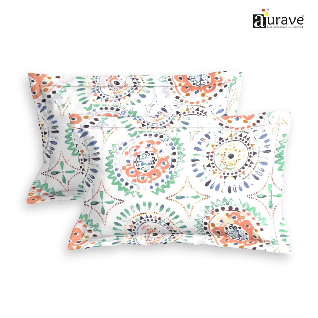 Printed Floral Set of 2 Pcs Pillow Cover - Multicolor